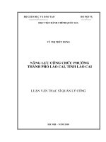 (Luận văn thạc sĩ) năng lực công chức phường thành phố lào cai, tỉnh lào cai 