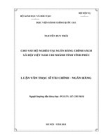 Cho vay hộ nghèo tại ngân hàng chính sách xã hội việt nam chi nhánh tỉnh vĩnh phúc 