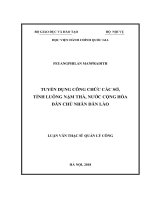 (Luận văn thạc sĩ) tuyển dụng công chức các sở, tỉnh luông nậm thà, nước cộng hòa dân chủ nhân dân lào 