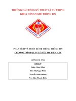 PHÂN TÍCH VÀ THIẾT KẾ HỆ THỐNG THÔNG TIN CHƯƠNG TRÌNH QUẢN LÝ SIÊU THỊ ĐIỆN MÁY