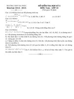 Tải Đề thi học kì 2 môn Toán lớp 10 trường THPT Đa Phúc, Hà Nội - Đề kiểm tra học kỳ II môn Toán lớp 10 có đáp án