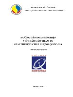 HƯỚNG DẪN DOANH NGHIỆP VIẾT BÁO CÁO THAM DỰ GIẢI THƯỞNG CHẤT LƯỢNG QUỐC GIA