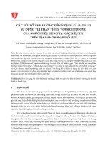 CÁC YẾU TỐ ẢNH HƯỞNG ĐẾN Ý ĐỊNH VÀ HÀNH VI SỬ DỤNG TÚI THÂN THIỆN VỚI MÔI TRƯỜNG CỦA NGƯỜI TIÊU DÙNG TẠI CÁC SIÊU THỊ TRÊN ĐỊA BÀN THÀNH PHỐ HUẾ
