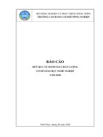 TRƯỜNG CAO ĐẲNG CƠ KHÍ NÔNG NGHIỆP BÁO CÁO KẾT QUẢ TỰ ĐÁNH GIÁ CHẤT LƯỢNG CƠ SỞ GIÁO DỤC NGHỀ NGHIỆP NĂM 2020