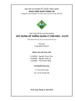 BÁO CÁO ĐỒ ÁN CHUYÊN NGÀNH XÂY DỰNG HỆ THỐNG QUẢN LÝ VĂN BẢN - VLUTE.  Hướng dẫn khoa học: Ts. Phan Anh Cang. Ths. Lê Thị Hoàng Yến