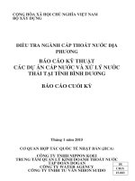 BÁO CÁO KỸ THUẬT CÁC DỰ ÁN CẤP NƯỚC VÀ XỬ LÝ NƯỚC THẢI TẠI TỈNH BÌNH DƯƠNG BÁO CÁO CUỐI KỲ