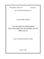 Cải cách thủ tục hành chính tại ủy ban nhân dân thành phố lào cai, tỉnh lào cai 