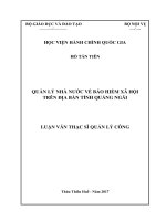 Quản lý nhà nước về bảo hiểm xã hội trên địa bàn tỉnh quảng ngãi 