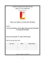 Tiểu luận tư tưởng HCM Giá trị của tinh hoa văn hóa nhân loại trong việc hình thànhTư tưởng Hồ Chí Minh.