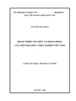 Hoàn thiện tổ chức và hoạt động của viện hóa học công nghiệp việt nam 