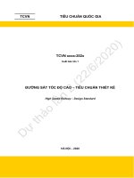 ĐƯỜNG SẮT TỐC ĐỘ CAO – TIÊU CHUẨN THIẾT KẾ High Speed Railway – Design Standard