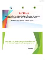 TẬP HUẤN KHAI THÁC, XỬ LÝ VÀ GIẢI ĐOÁN ẢNH VIỄN THÁM VÀ TÍCH HỢP CƠ SỞ DỮ LIỆU CHI TRẢ DỊCH VỤ MÔI TRƯỜNG RỪNG