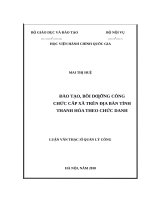 Đào tạo, bồi dưỡng công chức cấp xã trên địa bàn tỉnh thanh hóa theo chức danh 