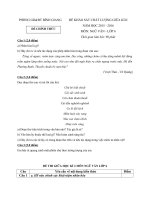 Tải Đề thi giữa học kì 2 môn Ngữ văn lớp 6 Phòng GD&ĐT Bình Giang, Hải Dương năm học 2015 - 2016 - Đề kiểm tra giữa học kì II môn Ngữ văn lớp 6 có đáp án