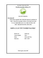 Chẩn đoán bệnh cho chó đến khám tại bệnh xá thú y trường đại học nông lâm thái nguyên và xác định hiệu quả của một số phác đồ điều trị bệnh đường tiêu hóa 