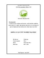 Áp dụng quy trình chăm sóc, nuôi dưỡng, phòng, chẩn đoán và điều trị bệnh cho đàn gà tại trại gà quân thịnh, huyện đồng hỷ, tỉnh thái nguyên 