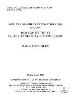 BÁO CÁO KỸ THUẬT DỰ ÁN CẤP NƯỚC TẠI ĐẢO PHÚ QUỐC BÁO CÁO CUỐI KỲ