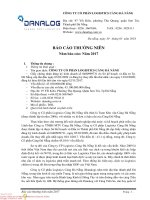 CÔNG TY CỔ PHẦN LOGISTICS CẢNG ĐÀ NẴNG. BÁO CÁO THƯỜNG NIÊN Năm báo cáo: Năm 2017