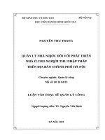 Quản lý nhà nước đối với phát triển nhà ở cho người thu nhập thấp trên địa bàn thành phố hà nội 
