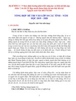 TỔNG hợp  đề THI vào lớp 10 các TỈNH 2020 