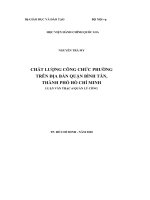 Chất lượng công chức phường trên địa bàn quận bình tân, thành phố hồ chí minh