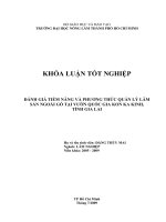 KHÓA LUẬN TỐT NGHIỆP ĐÁNH GIÁ TIỀM NĂNG VÀ PHƯƠNG THỨC QUẢN LÝ LÂM SẢN NGOÀI GỖ TẠI VƯỜN QUỐC GIA KON KA KINH, TỈNH GIA LAI