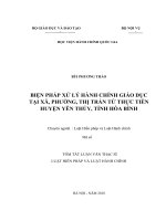 Biện pháp xử lý hành chính giáo dục tại xã, phường, thị trấn từ thực tiễn huyện yên thủy, tỉnh hòa bình