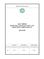 BỆNH VIỆN BẠCH MAI QUY TRÌNH KIỂM TRA, GIÁM SÁT CÔNG TÁC KIỂM SOÁT NHIỄM KHUẨN