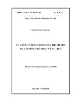 Tổ chức hoạt động của thanh tra bộ văn hóa thể thao và du lịch 