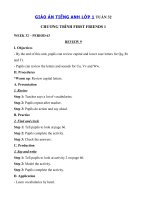 Tải Giáo án Tiếng Anh lớp 1 Tuần 32 sách First Friends 1 - Giáo án môn tiếng Anh lớp 1 theo tuần