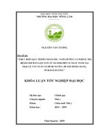 Thực hiện quy trình chăm sóc, nuôi dưỡng và phòng trị bệnh cho đàn lợn con từ sơ sinh đến 21 ngày tuổi tại trại lợn lê văn tuấn xã bình xuyên, huyện bình giang, tỉnh hải dương 