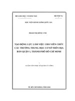 Tạo động lực cho viên chức các trường trung học cơ sở trên địa bàn quận 1, thành phố hồ chí minh 