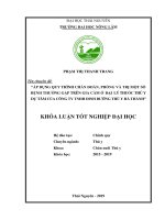 Áp dụng quy trình chẩn đoán, phòng và trị một số bệnh thường gặp trên gia cầm ở đại lý thuốc thú y dự tâm của công ty trách nhiệm hữu hạn dinh dưỡng thú y hà thành 