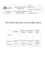 QUY CHUẨN VIẾT BÁO CÁO, ĐỀ ÁN HỌC THUẬT
