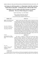 Ảnh hưởng của chất lượng dịch vụ và đồng thuận xã hội đến sự hài lòng khách hàng sử dụng điện - Trường hợp công ty điện lực Hậu Giang