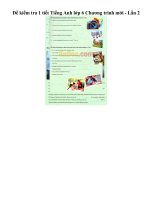 Tải Đề kiểm tra 1 tiết Tiếng Anh lớp 6 Chương trình mới - Lần 2 - Đề kiểm tra Tiếng Anh lớp 6 thí điểm Unit 4, 5, 6