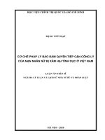 Cơ chế pháp lý bảo đảm quyền tiếp cận công lý của nạn nhân nữ bị xâm hại tình dục ở việt nam 