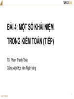 Bài giảng Kiểm toán căn bản: Bài 4 - TS. Phạm Thanh Thủy