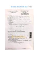 Tải Đề thi Toán lớp 7 học kì 2 năm 2020 trường THCS Quang Trung, TP Hồ Chí Minh - Đề thi học kì 2 lớp 7 môn Toán năm 2019 - 2020