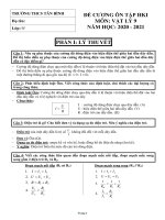 Đề cương ôn tập học kì 1 môn Vật lý lớp 9 năm 2020 - 2021 THCS Tân Bình | Vật lý, Lớp 9 - Ôn Luyện