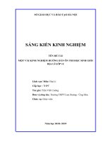 Sáng kiến kinh nghiệm, SKKN - Một vài kinh nghiệm hướng  dẫn học sinh ôn thi học sinh giỏi địa lí lớp 12