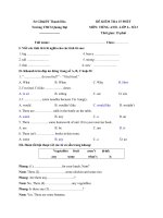 Tải Đề kiểm tra 15 phút môn Tiếng Anh lớp 6 trường THCS Quảng Đại, Thanh Hóa - Đề kiểm tra môn tiếng Anh lớp 6 có đáp án