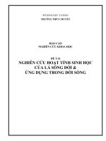 BÁO cáo NGHIÊN cứu KHOA học kĩ THUẬT báo cáo đề tài nghiên cứu “ hoạt tính sinh học của lá sống đời và ứng dụng trong đời sống”  