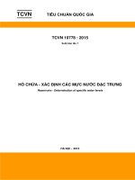 Hồ chứa   xác định các mực nước đặc trưng 
