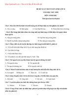 Bài tập ở nhà phòng chống dịch bệnh môn Sinh học lớp 9