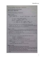 Đề thi hết môn học kỳ I năm học 2017-2018 môn Cấu trúc dữ liệu và giải thuật - ĐH Công nghệ