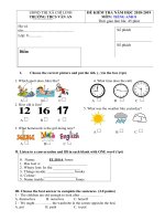 Tải Đề kiểm tra 1 tiết môn Tiếng Anh lớp 8 (6) - Bài kiểm tra  45 phút môn tiếng Anh lớp 8 có đáp án