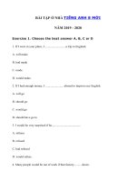 Tải Bài tập tiếng Anh trong thời gian nghỉ dịch Corona lớp 8 - Ôn tập tiếng Anh lớp 8 giữa học kì 2 có đáp án