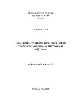 Hoàn thiện hệ thống kiểm soát nội bộ trong các ngân hàng thương mại việt nam 