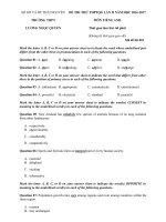 Tải Đề thi thử THPT Quốc gia 2017 môn tiếng Anh trường THPT Lương Ngọc Quyến, Thái Nguyên có đáp án (lần 2) - Đề thi thử và đáp án ôn thi THPT Quốc gia 2017